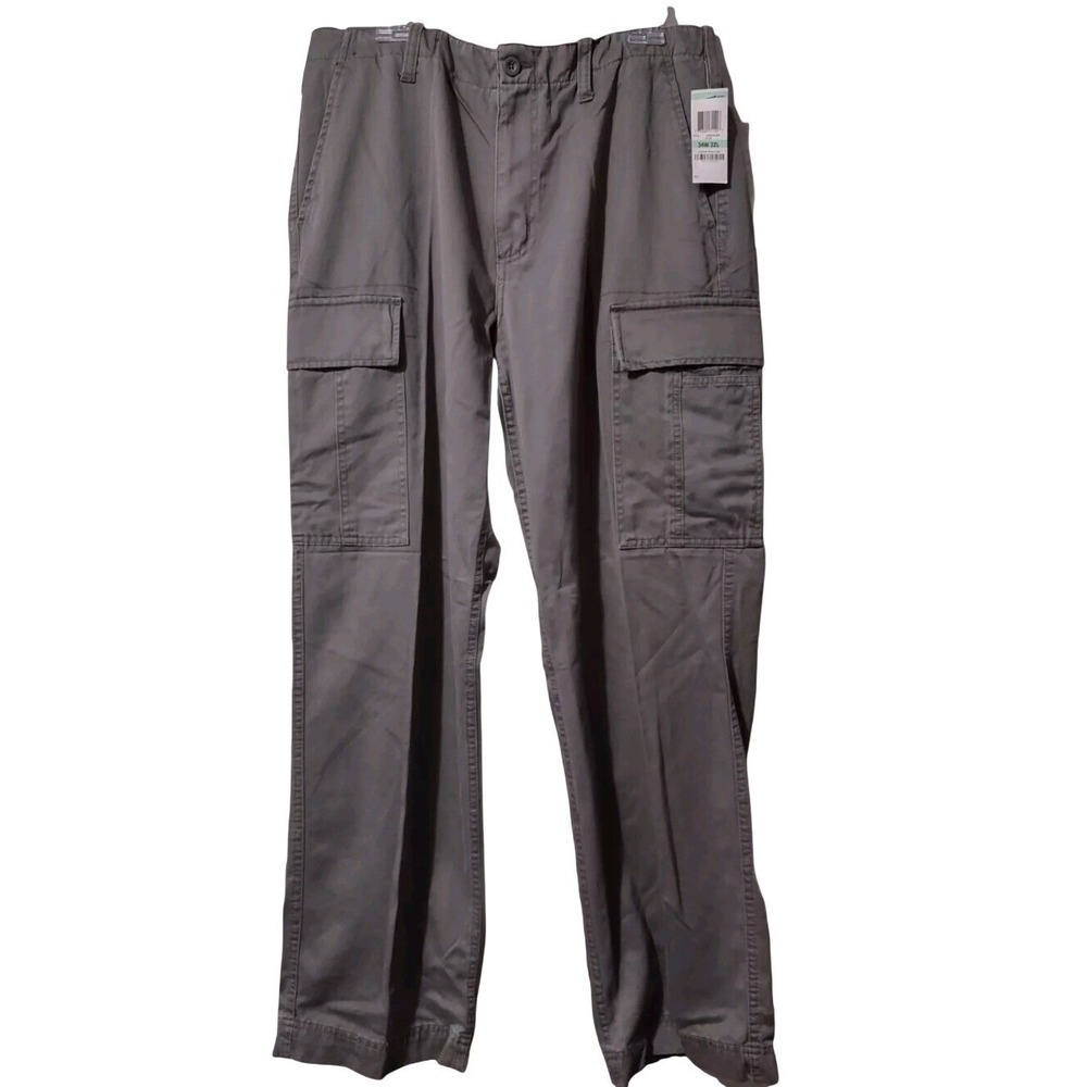 Club Room Cargo Pants Men's 34x32 Classic Fit Cotton Flat Front Olive Green‎
